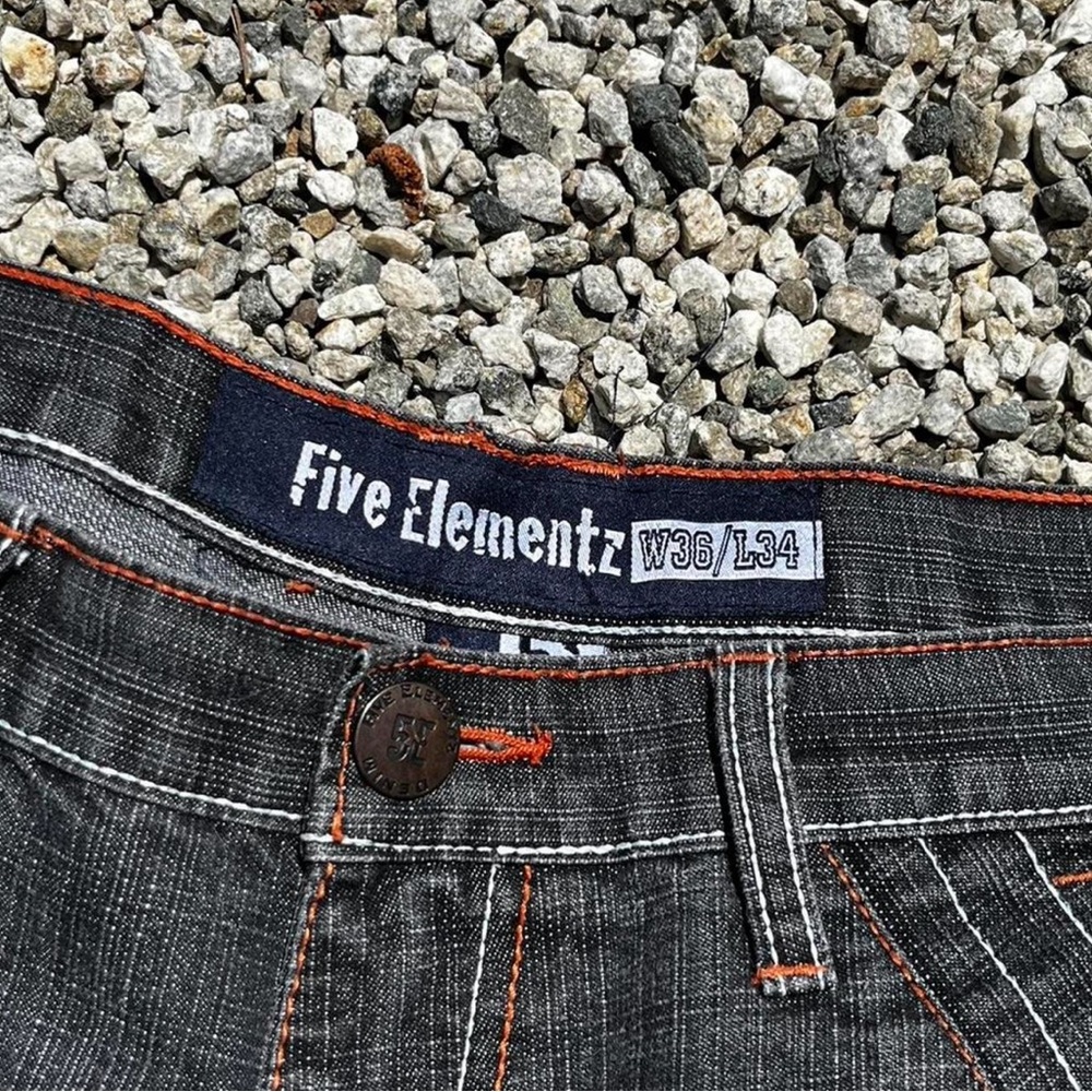Vintage Affliction Southpole like 5ive elementz grey faded black baggy pants - Picture 5 of 6